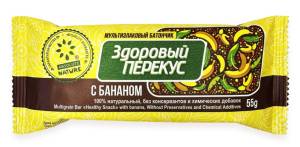 Батончик с бананом Здоровый перекус 55г